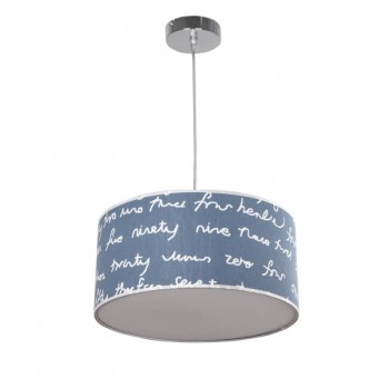 Distribuidor - Lâmpadas Diversas | Colgantes Infantil | COLGANTE LETTERS AZUL/BLANCO 2XE27 REGX35D Ref: 076093508